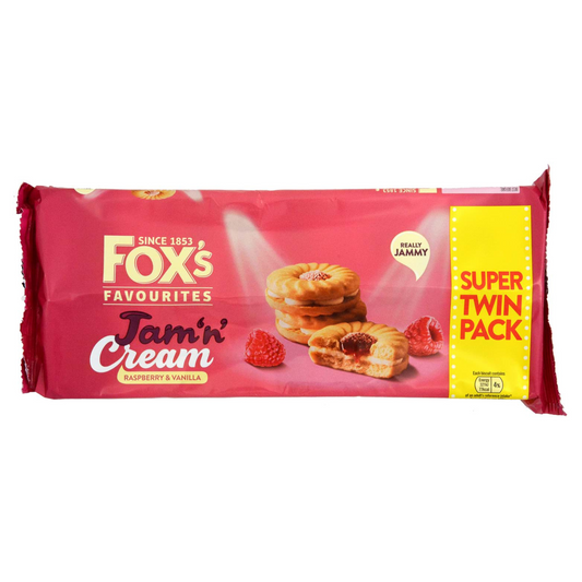 Fox's Jam'n' Cream Raspberry and Vanilla Super Twin Pack